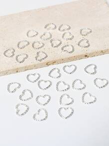 30 chiếc dây buộc tóc hình trái tim nhiều màu sắc dành cho nữ, dùng để trang trí kiểu tóc tết, phụ kiện tóc thời trang, kẹp tóc, đồ dùng học tập, phụ kiện đội đầu, ghim cài tóc. - Bạc - Xem 2