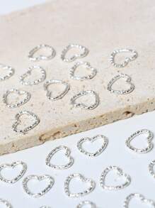 30 chiếc dây buộc tóc hình trái tim nhiều màu sắc dành cho nữ, dùng để trang trí kiểu tóc tết, phụ kiện tóc thời trang, kẹp tóc, đồ dùng học tập, phụ kiện đội đầu, ghim cài tóc. - Bạc - Xem 3