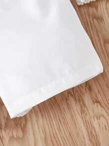 Niñas Mono de cuello asimétrico ribete con fruncido - Blanco - Ver 3