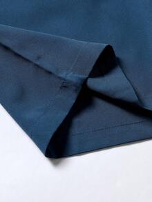 Manfinity Men Plus Striped Print Shirt & Shorts - Blue and White - View 3