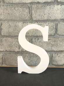 11cm Letter S Shaped Ornament - White - View 1