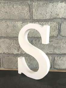 11cm Letter S Shaped Ornament - White - View 2