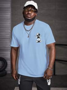 Manfinity EMRG Áo thun & Áo lót Nam Hoạt hình Giải trí - Màu xanh nhạt - Xem 2