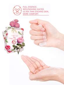 5 piezas Hoja facial rosa hidratante - Blanco - Ver 3