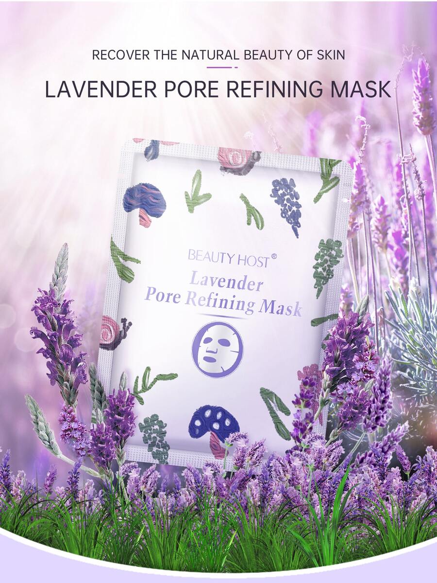 5 piezas Hoja facial lavanda refinación de poro - Blanco - Ver 1