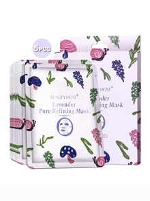 5 piezas Hoja facial lavanda refinación de poro - Blanco - Ver 3