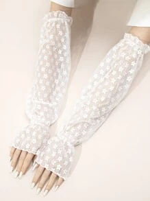 1 Cặp Nữ Rỗng Ra Tay Thêu Hoa Sang Trọng Cho Cuộc Sống Hàng Ngày - trắng - Xem 2