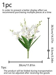 1pc Plastic Artificial Flower Bouquet, Artificial Flower Bundle For Wedding, Home Decor - Multicolor - View 3