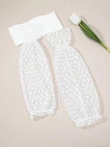 1 Cặp Nữ Rỗng Ra Tay Thêu Hoa Sang Trọng Cho Cuộc Sống Hàng Ngày - trắng - Xem 3