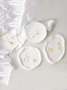 1 pieza Bandeja de joyería con diseño geométrico - Blanco - Ver 7