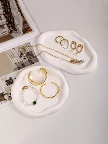 1 pieza Bandeja de joyería con diseño geométrico - Blanco - Ver 9