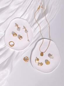 1 pieza Bandeja de joyería con diseño geométrico - Blanco - Ver 10