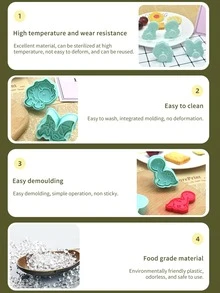 4入組/套PP曲奇印章卡通可愛恐龍設計曲奇壓模烘焙