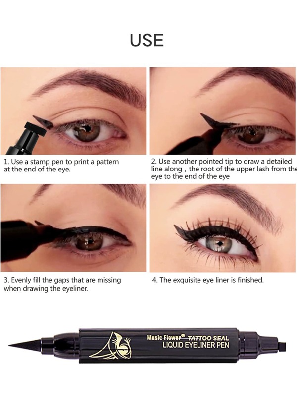 1pc 2 In 1 Waterproof Eyeliner Pen & Stamp SHEIN USA