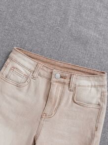 SHEIN 10-14歲男童斜口袋牛仔褲 - 卡其色 - 查看 6