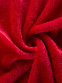 1pc Simple Solid Color Flannel Blanket, Soft & Warm Blanket, Skin-Friendly Small Nap Blanket, Casual Style, Quilted Home Textile, Multi-Purpose Blanket For Sofa, Bedroom, Living Room, All Seasons, Washable, Gift - Red - View 5