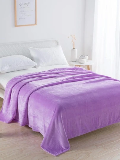 1 件简约纯色法兰绒毯子/披肩，柔软温暖的毯子面料，舒适的披肩，适合沙发、卧室、客厅、所有季节，可水洗