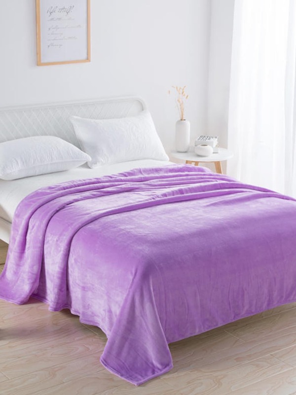 1 件简约纯色法兰绒毯子/披肩，柔软温暖的毯子面料，舒适的披肩，适合沙发、卧室、客厅、所有季节，可水洗