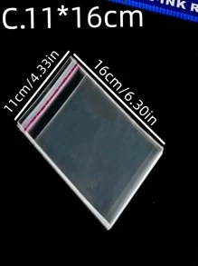 100pcs Clear Packaging Bag, Simple Plastic Reusable Gift Wrapping Bag For Party, Holiday - Clear - View 2