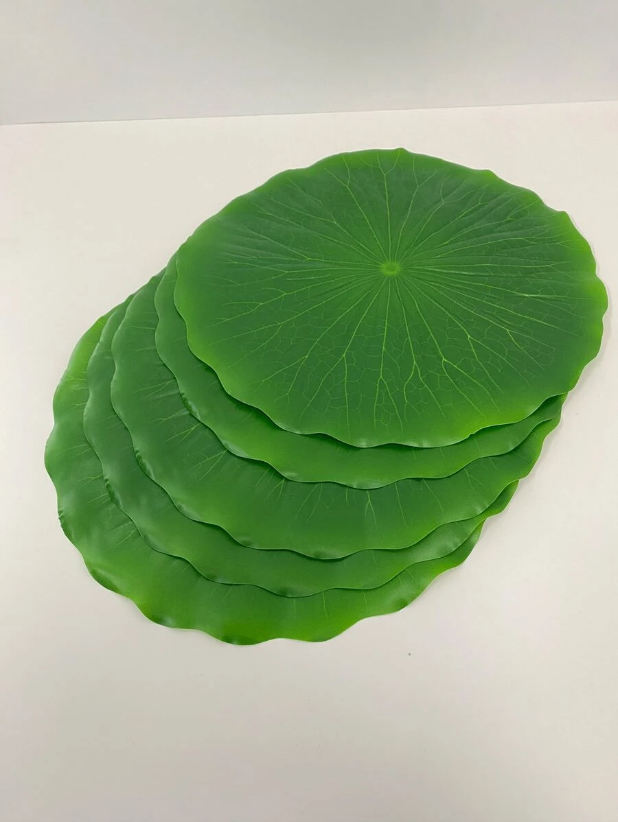 1片人造荷葉，簡單綠色塑料假荷葉，適用於室外、花園 - 綠色 - 查看 1
