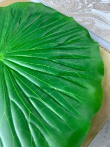 1片人造荷葉，簡單綠色塑料假荷葉，適用於室外、花園 - 綠色 - 查看 5