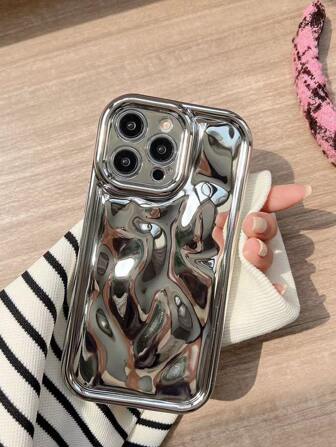 Y2k Anti-Fall Waterproof Plating Textured Phone Case Compatible With Apple IPhone 15/15Pro /15Plus/15Promax