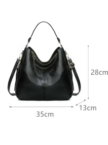 Pu Women Handbag Female Leisure Shoulder Bag Purse Vintage Tote Bag ZAINJO Women's Shoulder Handbags Women Handbag PU Leather Women Shoulder Bags Women Messenger Bag Ladies Casual Bags, Minimalist Style Women Bag, Eye-Catching Work Bags For Women