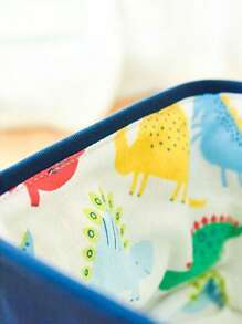 1 peça Cesta de armazenamento de mesa gráfico de dinossauros e letras