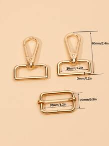 3 chiếc Tôm Hùm Khóa DIY Dây Đeo Phần Vàng Kẹp Carabiner - Vàng - Xem 3