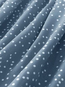 SHEIN Clasi Plus Polka Dot Print Butterfly Sleeve Dress - Dusty Blue - View 4