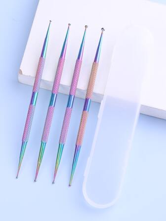 YUANDU 4 piezas Bolígrafo con punta de acero inoxidable