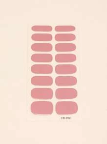 1sheet Solid Nail Art Sticker & 1pc Nail File & 1pc Stick Nail Stickers DIY - Multicolor - View 5