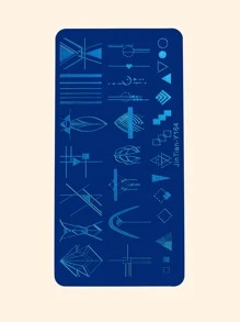 1pc Geometric Pattern Nail Art Template - Silver - View 2
