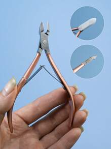 1pc Stainless Steel Professional Cuticle Nipper, Manicure Dead Skin Removal Tool, Sharp & Durable Anti-Rust, Gentle Cuticle Care, Manicure Tool, Essential For Home & Salon - Same As Manicurist - Rusty Rose - View 5