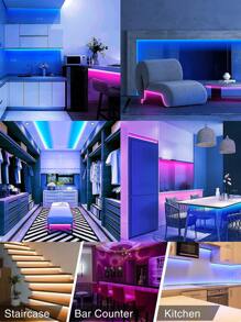 1pc 30/60/90/150 Led 1/2/3/5M Copper RGB LED Strip Light, Modern Led Strip Light With Remote Control For Living Room Decoration - Multicolor - View 7