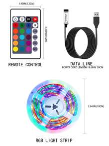 1pc 30/60/90/150 Led 1/2/3/5M Copper RGB LED Strip Light, Modern Led Strip Light With Remote Control For Living Room Decoration - Multicolor - View 8