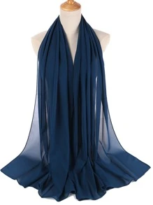 1 chiếc khăn trùm đầu Hijab bằng chiffon mềm mại, thoáng khí, màu trơn, kiểu dáng giản dị, đa năng, thích hợp cho mùa xuân/hè. - Màu xanh ngọc - Xem 3