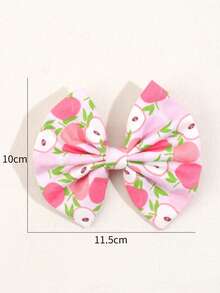 2入組女孩蝴蝶結設計花朵裝飾時尚髮夾日常裝飾