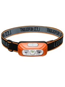 1pc ABS Headlamp, Creative Letter Graphic Adjustable Strap LED Head Lamp For Home - White - View 1