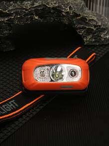 1pc ABS Headlamp, Creative Letter Graphic Adjustable Strap LED Head Lamp For Home - White - View 5