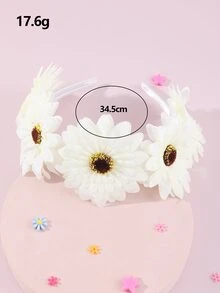 1入女孩多彩向日葵花冠，日常裝飾