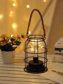 Đèn Rỗng Ra Trên Tay Cầm Đèn Trang Trí, Nhựa Hiện Đại Màu Đen Đèn Trang Trí Cho Gia Đình - Màu vàng - Xem 4