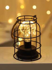 Đèn Rỗng Ra Trên Tay Cầm Đèn Trang Trí, Nhựa Hiện Đại Màu Đen Đèn Trang Trí Cho Gia Đình - Màu vàng - Xem 5