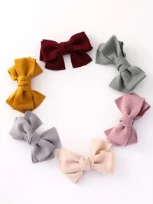 6入組女孩蝴蝶結裝飾時尚鴨嘴夾適用於頭髮裝飾用品