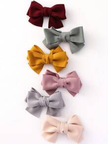 6入組女孩蝴蝶結裝飾時尚鴨嘴夾適用於頭髮裝飾用品