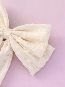 1pc Toddler Girls Bow Decor Fashion French Clip For Hair Decoration - Beige - View 4