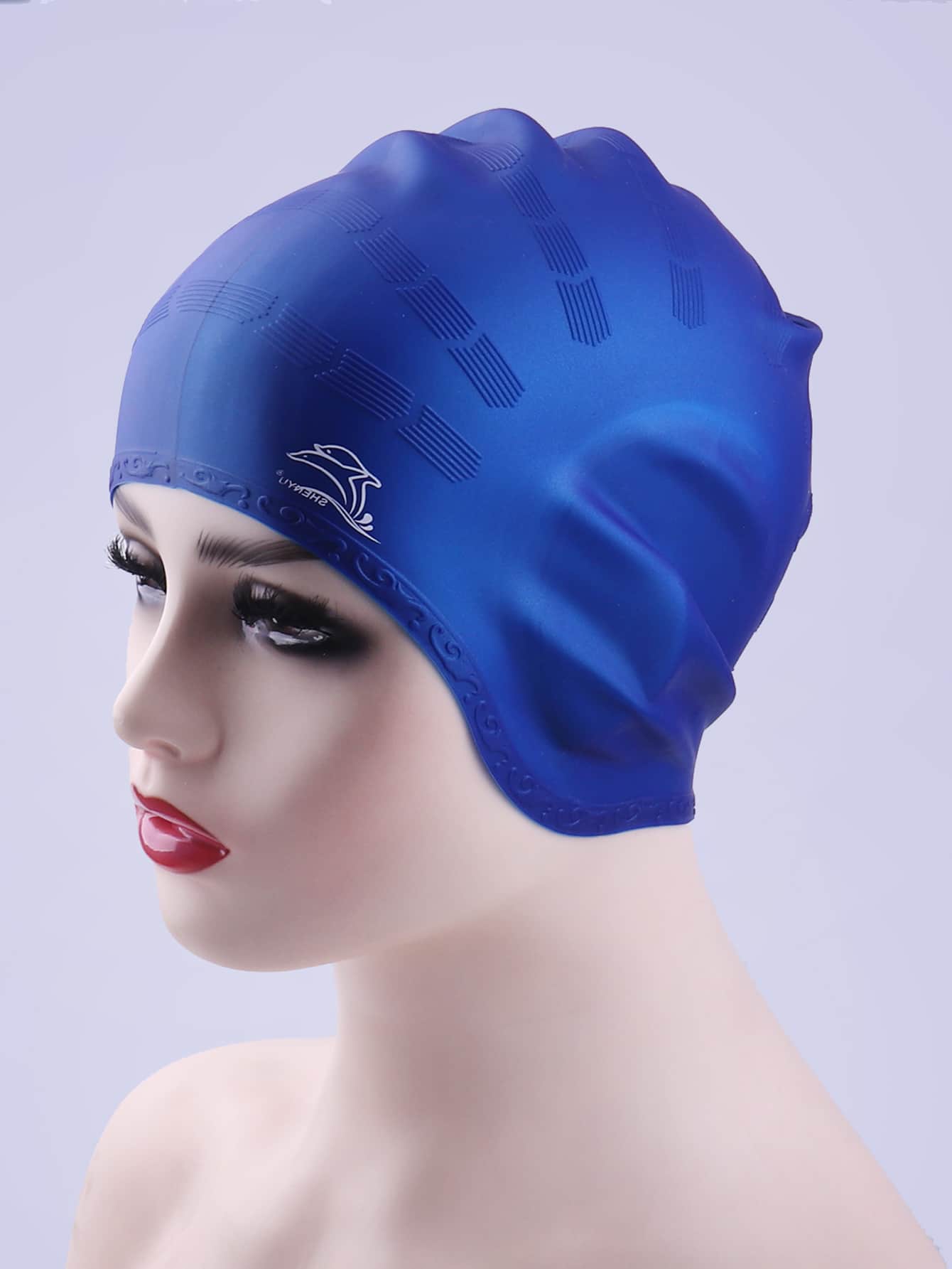 SHENYU قبعة سباحة بسيطة مقاومة للماء من السيليكون، ضروريات الشاطئ، اكسسوارات الشاطئ، طفو حمام السباحة - الأزرق - مشاهدة 1