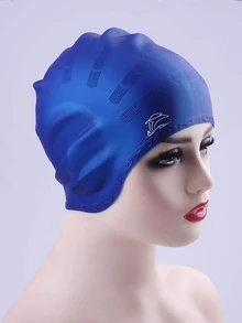 SHENYU قبعة سباحة بسيطة مقاومة للماء من السيليكون، ضروريات الشاطئ، اكسسوارات الشاطئ، طفو حمام السباحة - الأزرق - مشاهدة 2