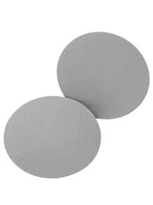 1pair Textured Round Fitness Yoga Support Pad - Light Grey - View 1