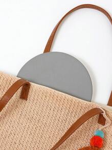 1pair Textured Round Fitness Yoga Support Pad - Light Grey - View 2